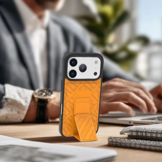 Levelo Morphix Quiro Case With Built-In Kickstand For Iphone 17 Pro Max - Orange
